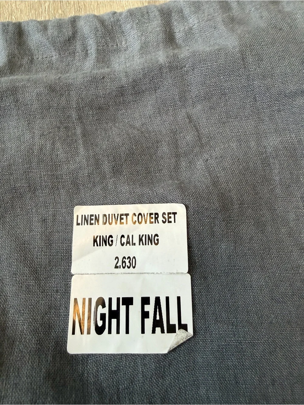 Quince Charcoal Gray Linen Duvet Set - Soft Home Bedding Nightfall Cal King